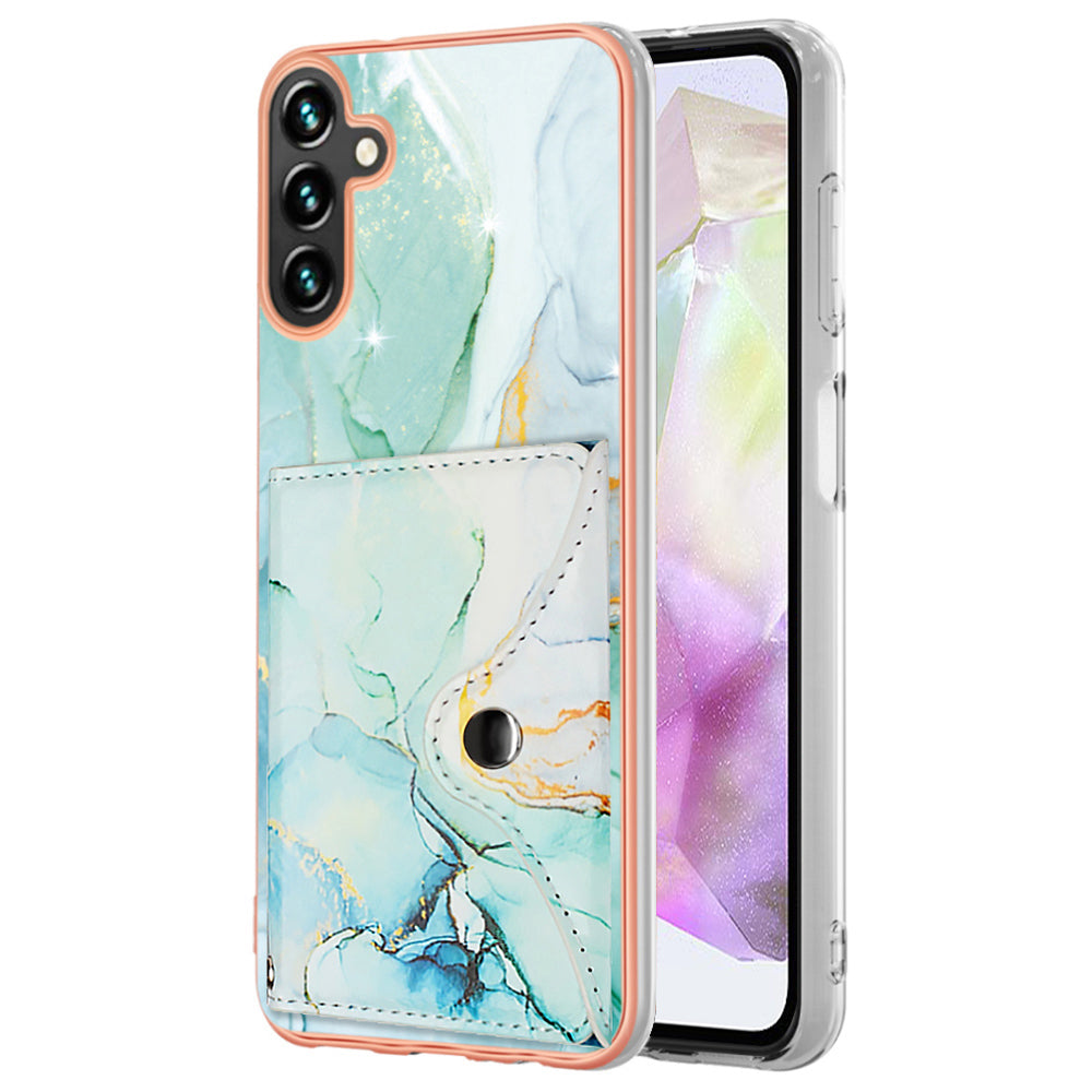 YB Leather Coating Series-9 for Samsung Galaxy A35 5G Case IMD Pattern Leather+TPU Phone Cover with Card Bag YB Leather Coating Series-9 for Samsung Galaxy A35 5G Case IMD Pattern Leather+TPU Phone Cover with Card Bag